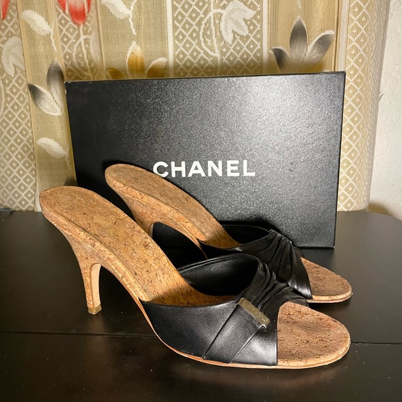 Chanel Black Leather Mules - Picture 2 of 4